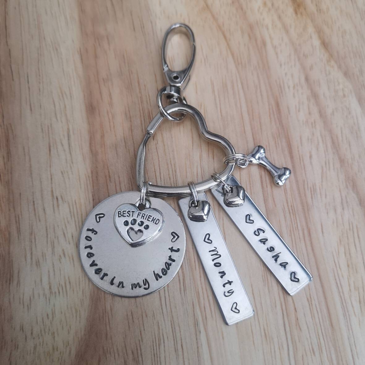 Forever in my heart pet loss memorial remembrance keyring cat dog