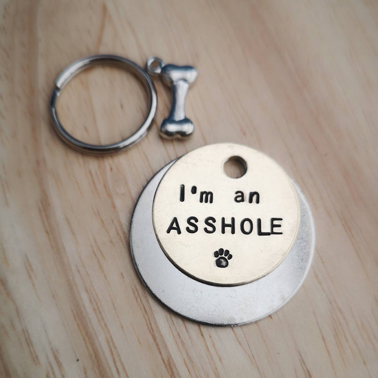 I'm an ASSHOLE charm rude funny pet dog ID tag Collar Christmas Gift Idea