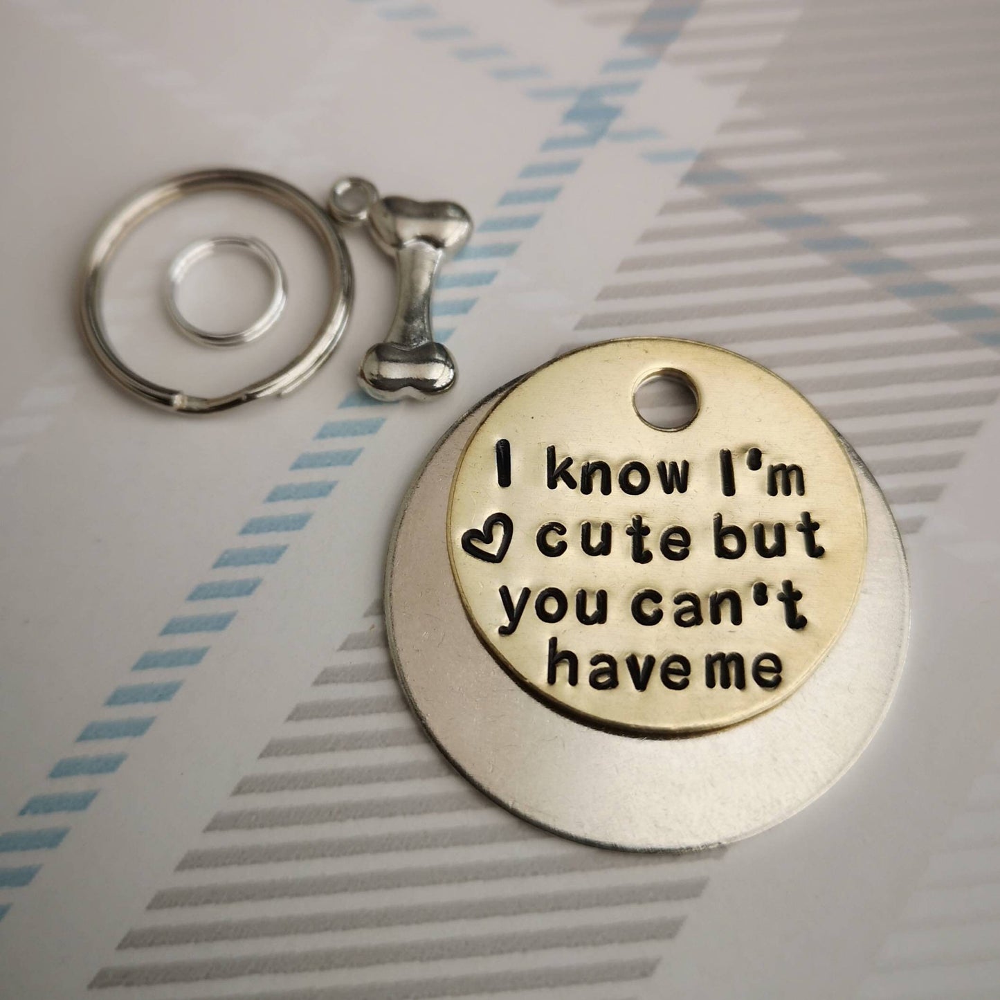 I know I'm cute but you can't have me - dog tag pet tag ID Collar Christmas Gift Idea