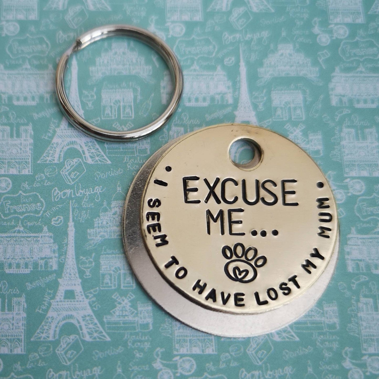 Excuse me I seem to have lost my mum - dog pet tag hand stamped #PoshTags Collar Christmas Gift Idea