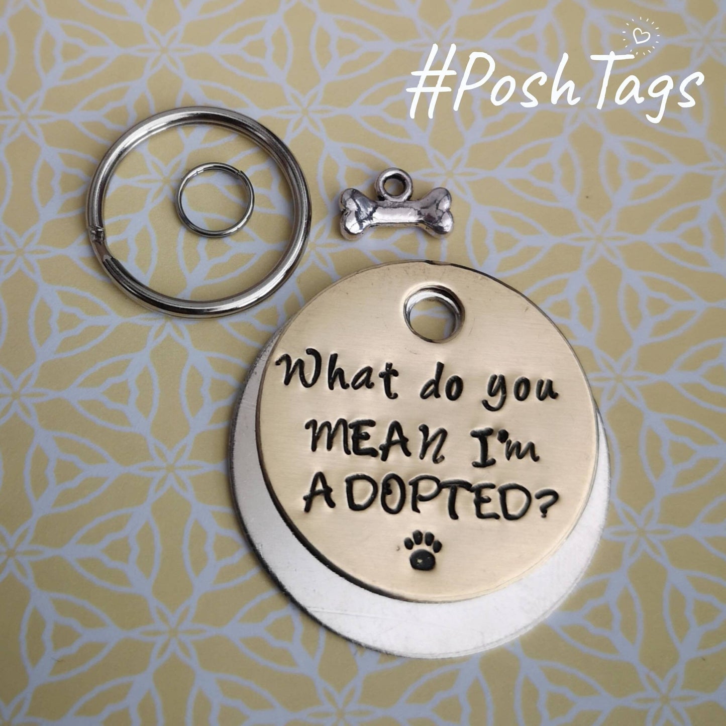 What do you MEAN I'm ADOPTED?!?! Funny rescue dog pet ID tag #PoshTags Collar Christmas Gift Idea