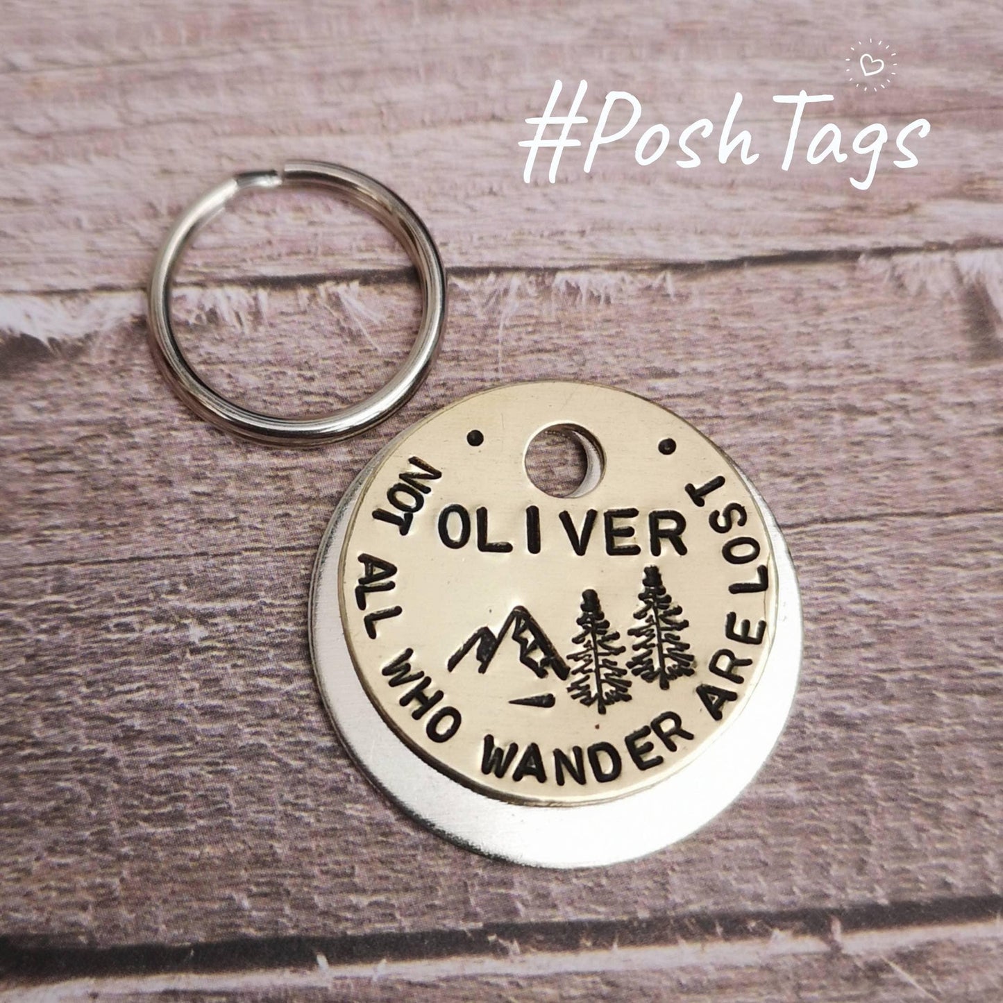 SMALL tags - Not all who wander are lost with scenery - cat kitten puppy small dog pet tag ID #PoshTags Collar Christmas Gift Idea