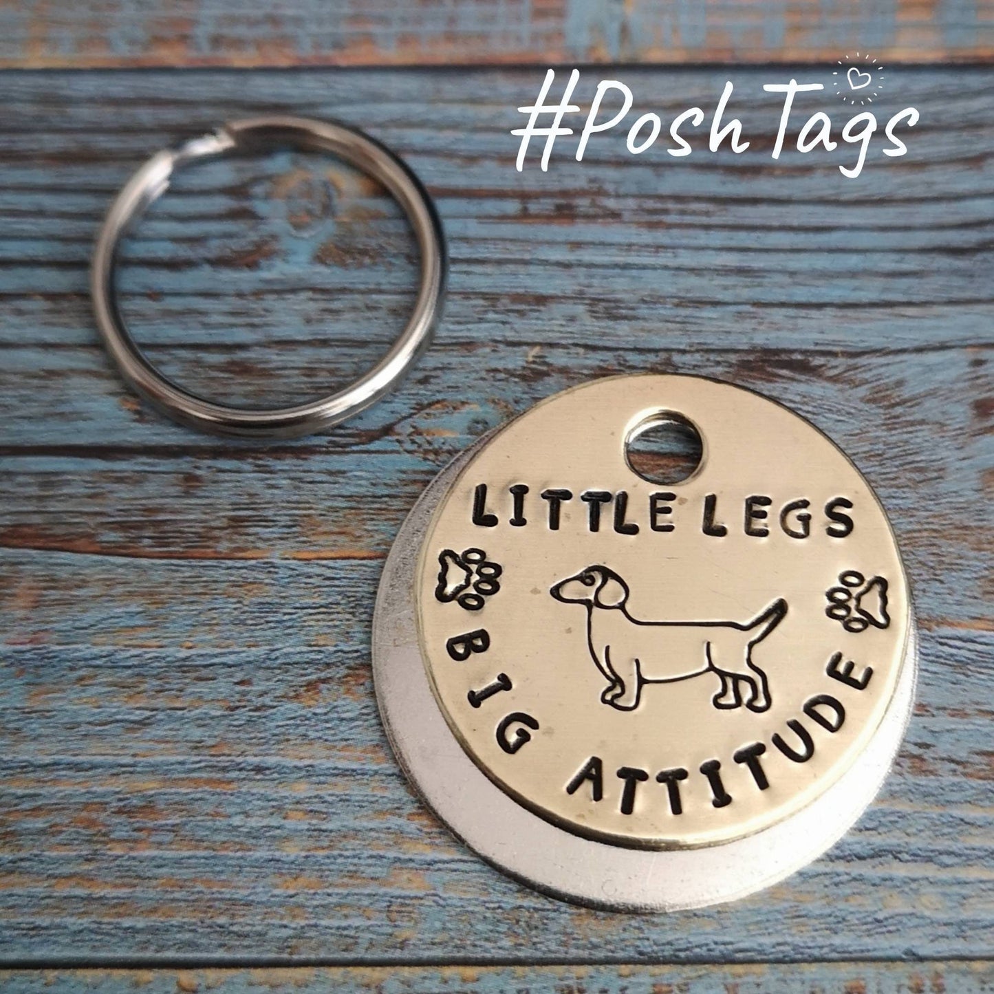 Little legs big attitude - dachshund - funny cute dog pet tag sausage dog Weiner #PoshTags Collar Christmas Gift Idea