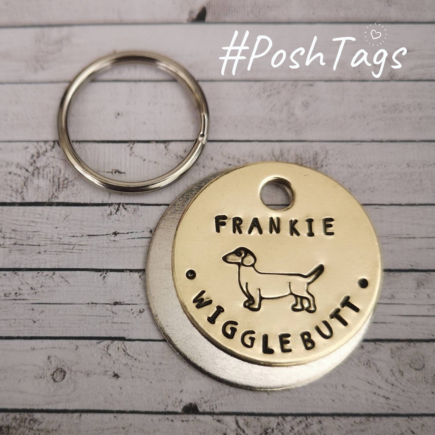 Wigglebutt - add your pet name - funny cute dog pet tag sausage dog Weiner #PoshTags Collar Christmas Gift Idea