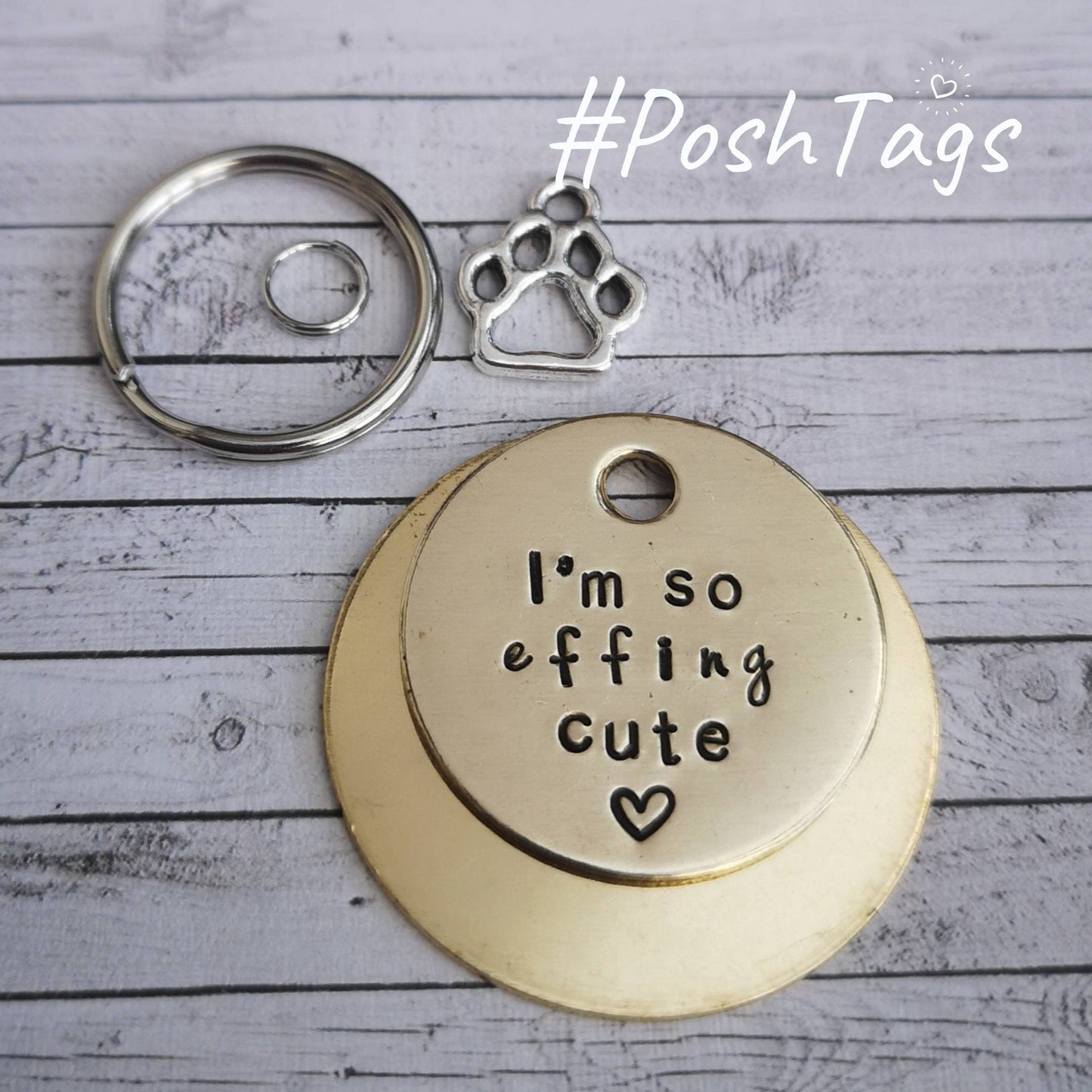 I'm so effing cute pet cat dog tag ID #PoshTags Collar Christmas Gift Idea
