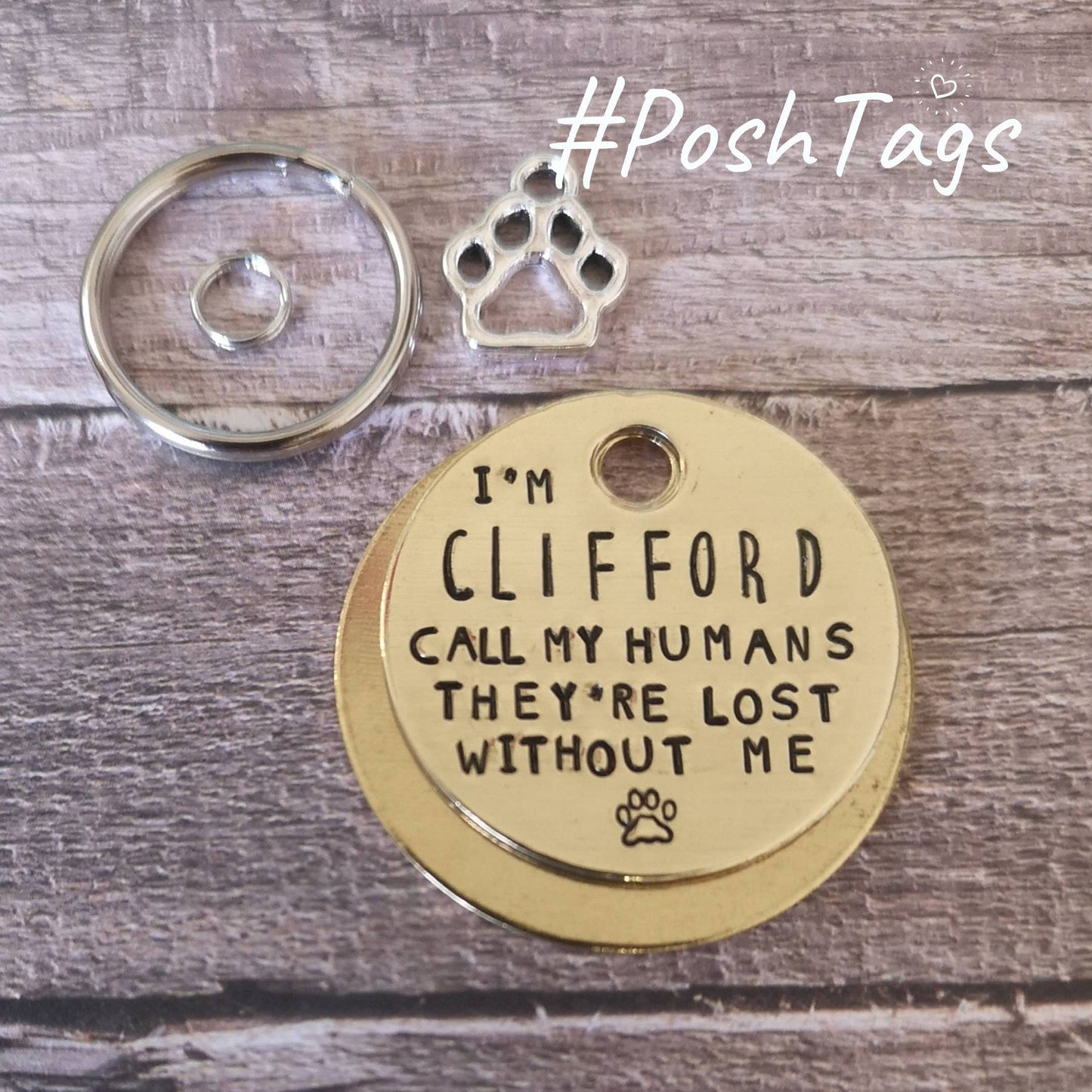 Call my humans/mum/dad/people etc lost without me - dog cat pet tag hand stamped #PoshTags Collar Christmas Gift Idea