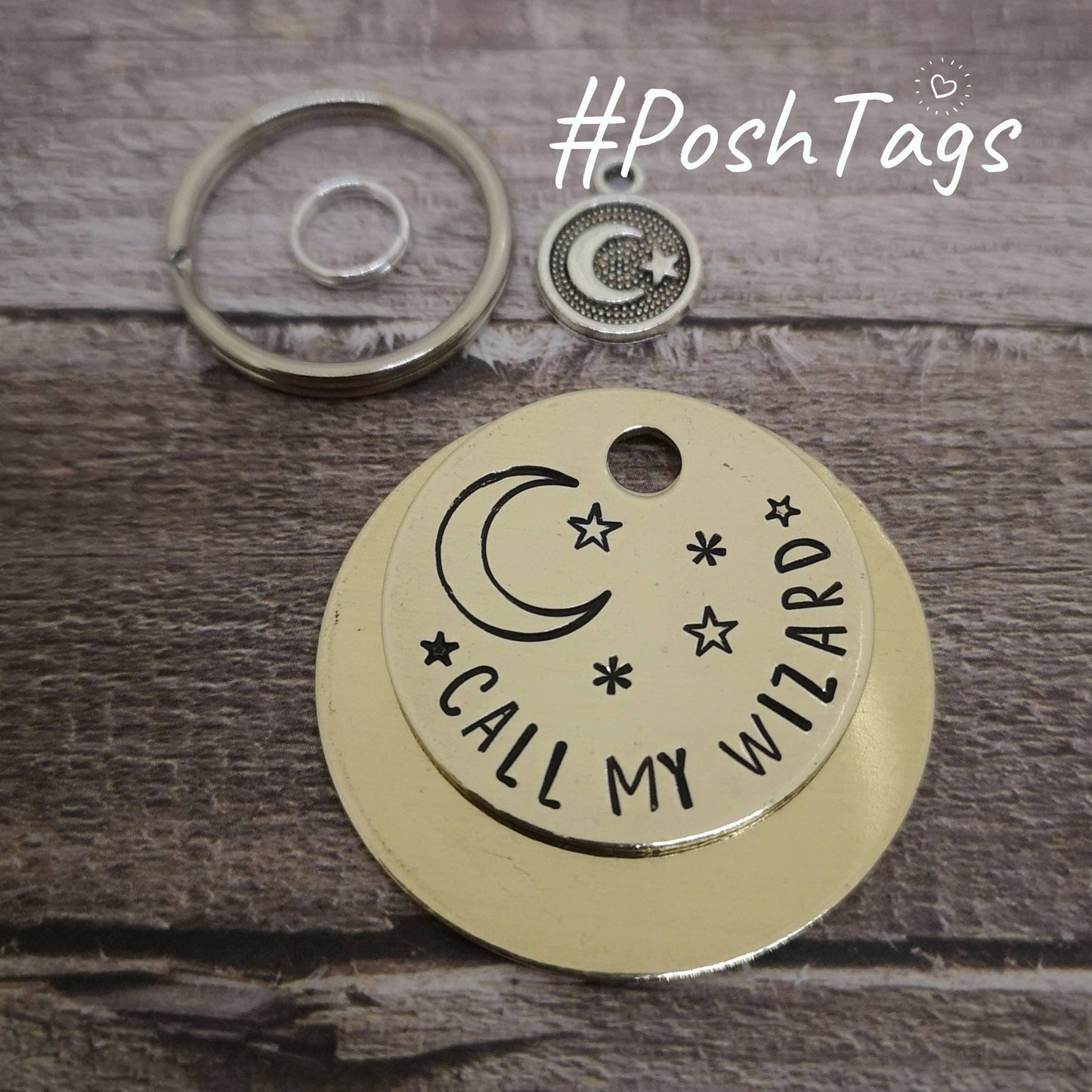 Call my wizard/witch/mum - moon stars magic cute funny - pet cat dog ID collar tag