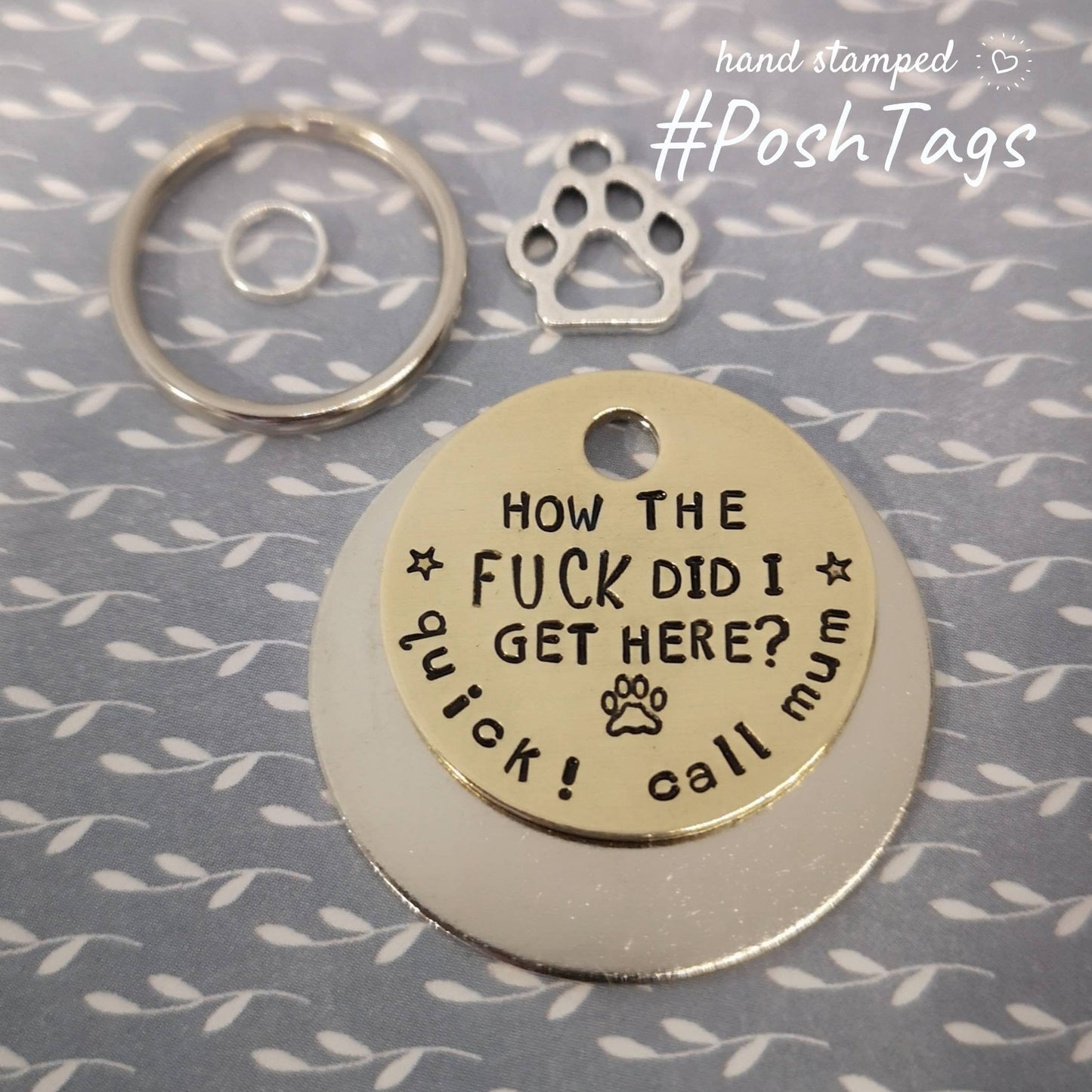 How the fuck did I get here? Quick, call mum/dad/mom - funny naughty rude sweary - pet cat dog ID collar tag