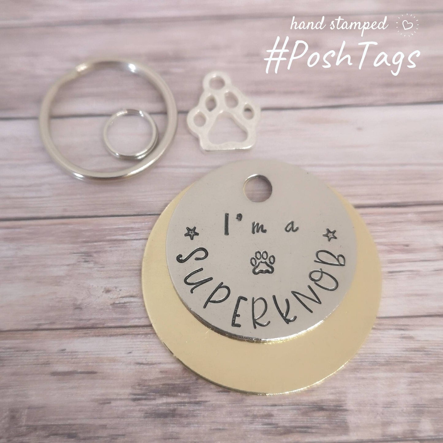 I'm a superknob - funny rude naughty - pet cat dog ID collar tag - 4 colourways, 3 sizes