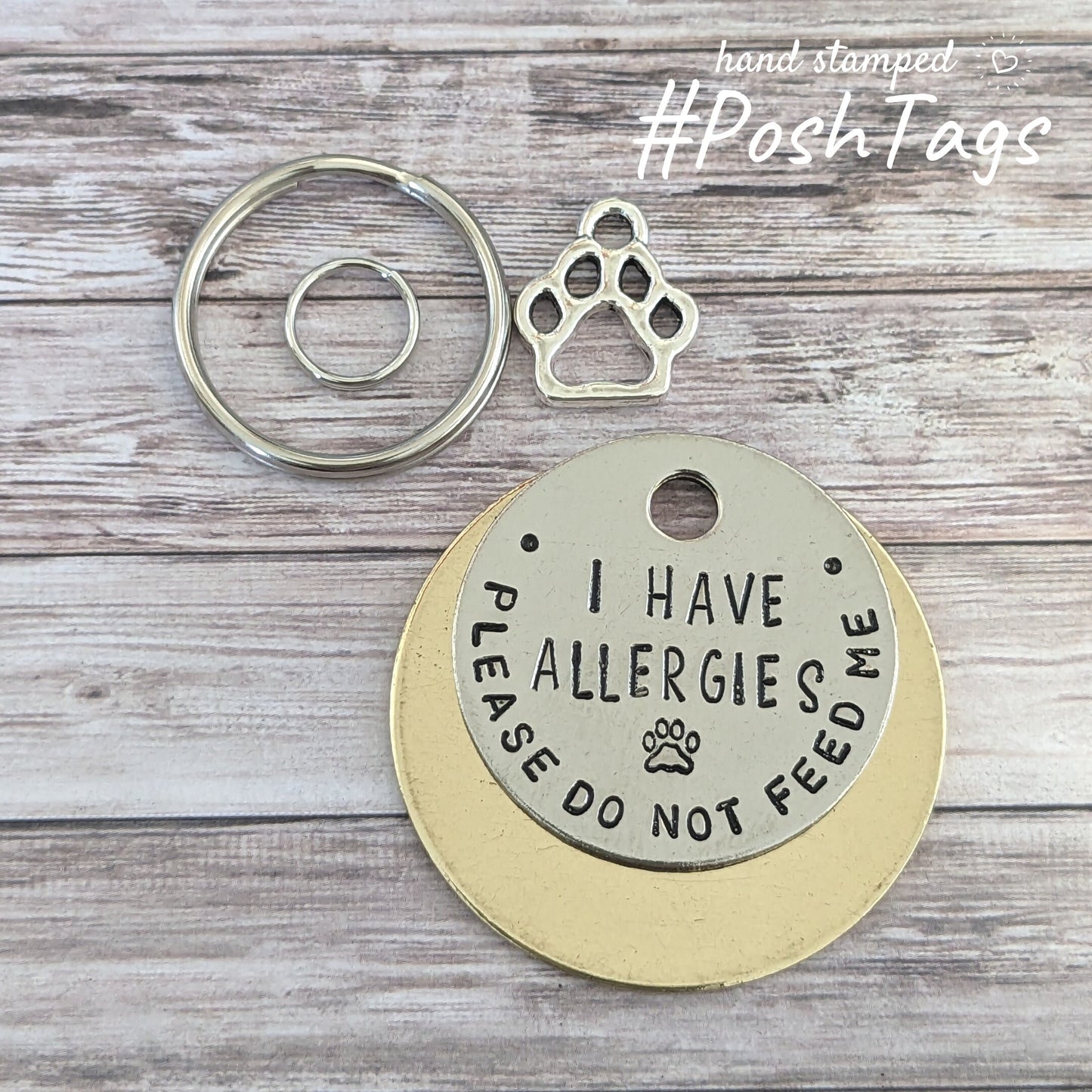 I have allergies/I need meds - please do not feed me - cat dog pet tag ID #PoshTags Collar Christmas Gift Idea