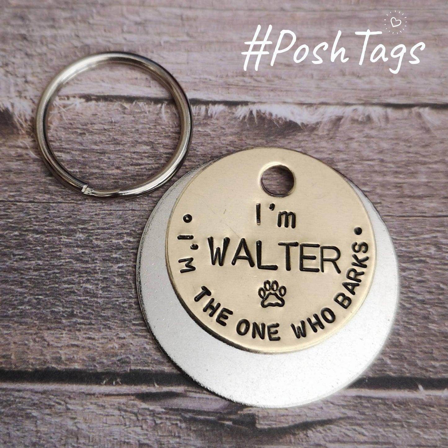 I'm the one who barks - pawprint - dog pet tag ID #PoshTags Collar Christmas Gift Idea