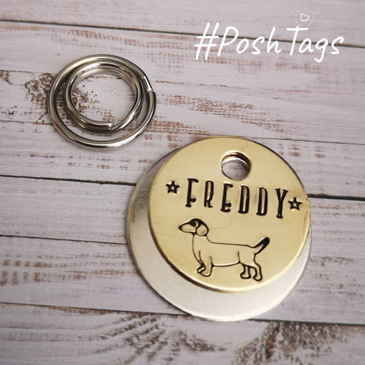 Dachshund sausage dog Weiner pet small tags dog ID tag #PoshTags Collar Christmas Gift Idea