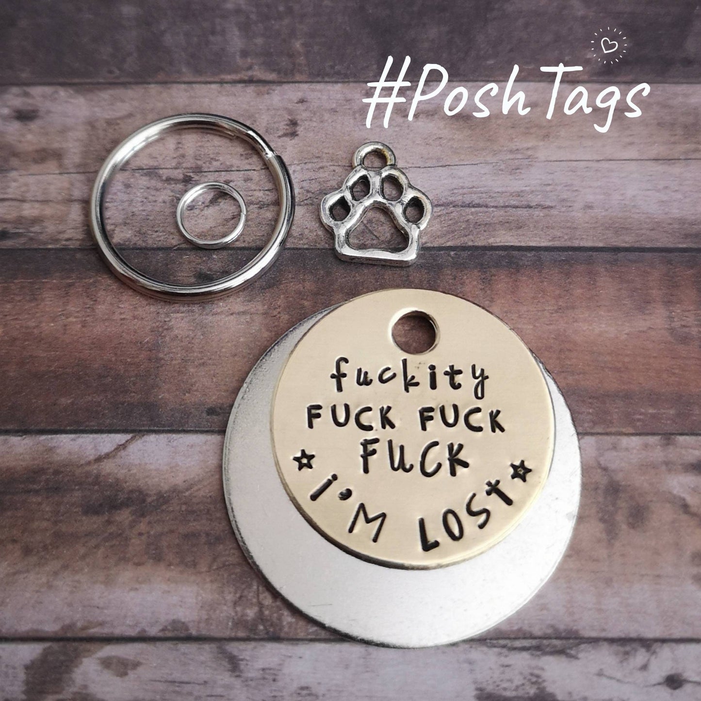 Fuckity Fuck Fuck Fuck. I'm lost - cat dog pet tag ID #PoshTags Collar Christmas Gift Idea