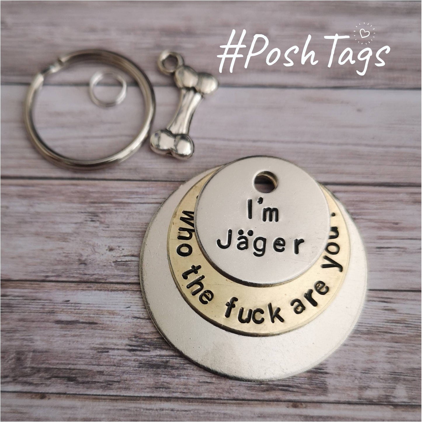 Who the fuck are you dog pet ID tags - rude naughty funny - #PoshTags Collar Christmas Gift Idea