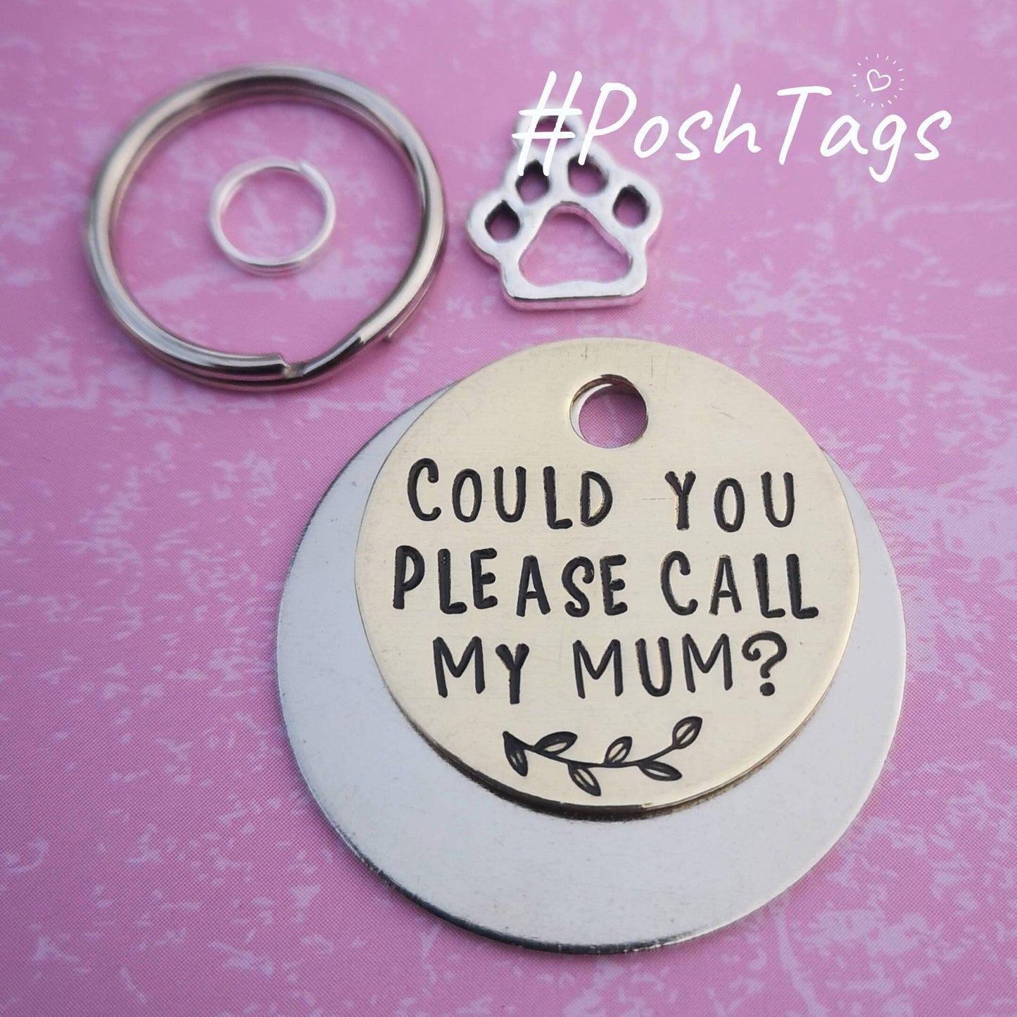 Could you please call my mum/mom/dad/folks - pet cat dog ID tag - 3 sizes  #PoshTags Collar Christmas Gift Idea